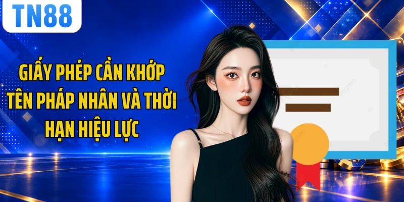 Giấy phép cần khớp tên pháp nhân và thời hạn hiệu lực